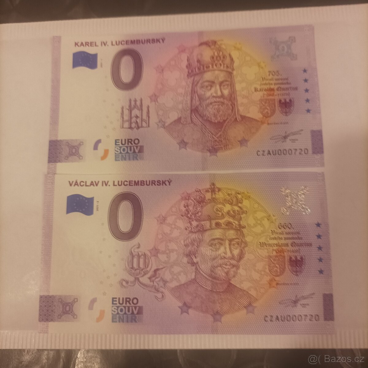 0 euro souvenír Karel IV a Václav IV