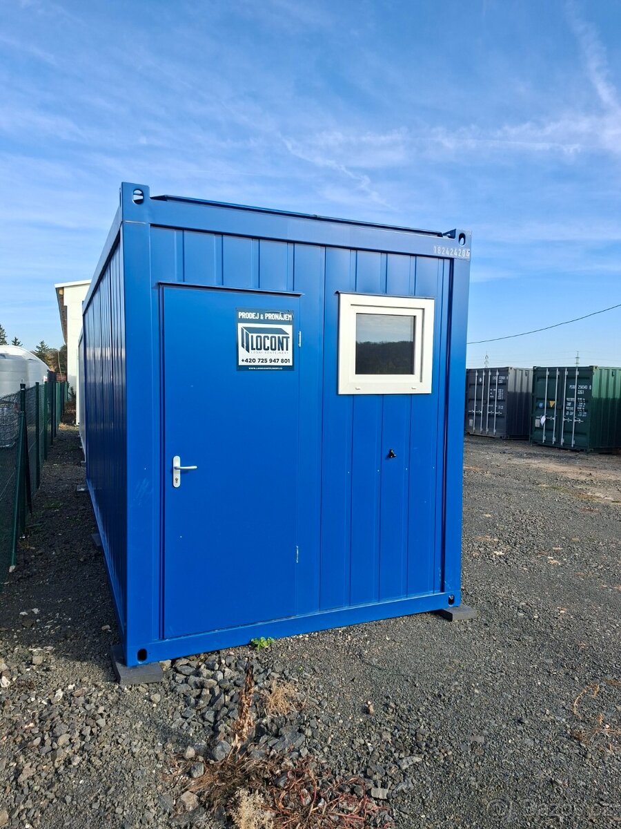 obytný kontejner 6m-modrý