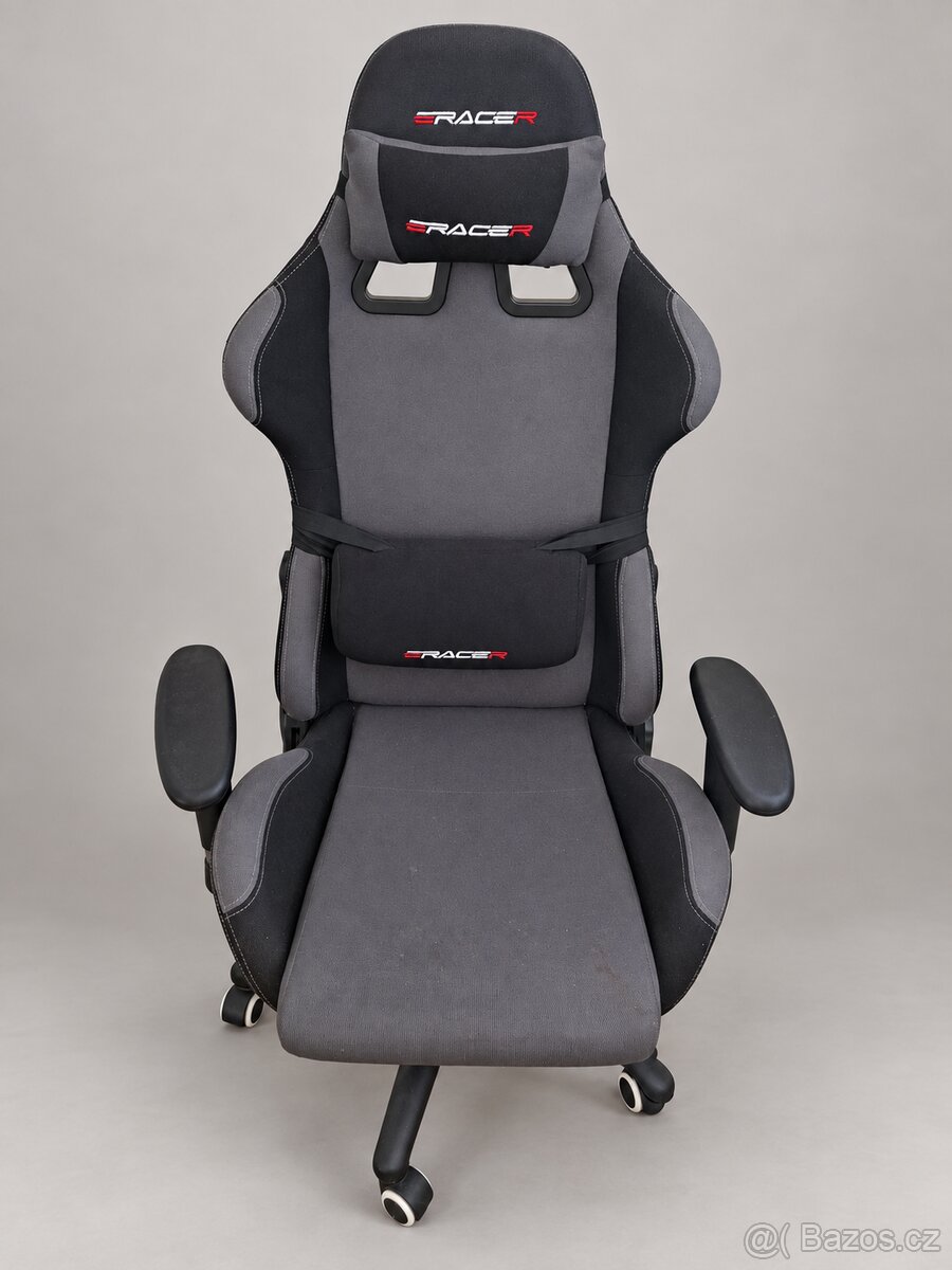 Herní křeslo E-racer IMPERIUM - šedá látka