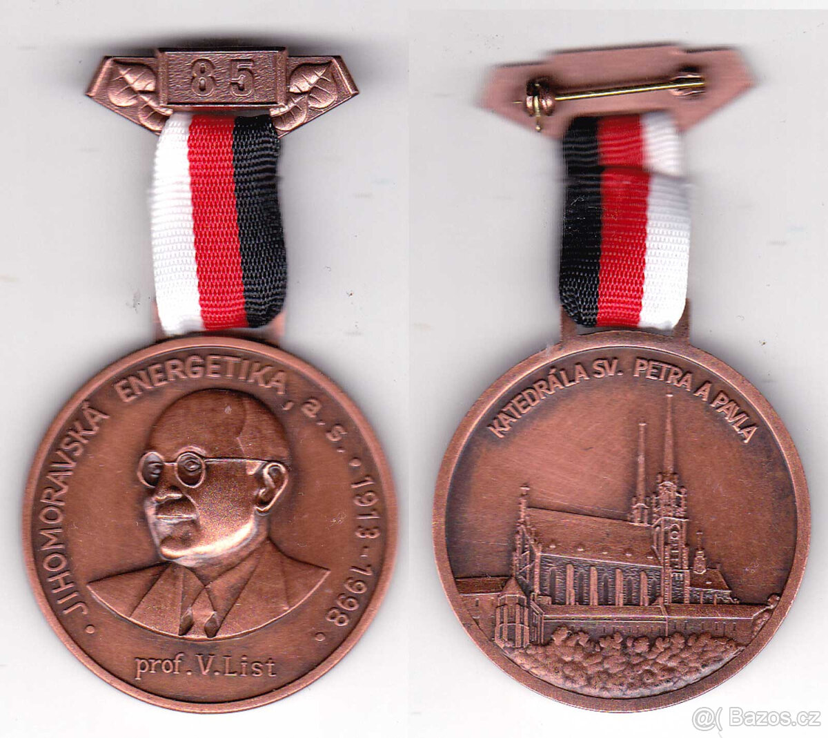 Udělovací medaile 1998 , bronz 40 mm , trikolora ,závěs
