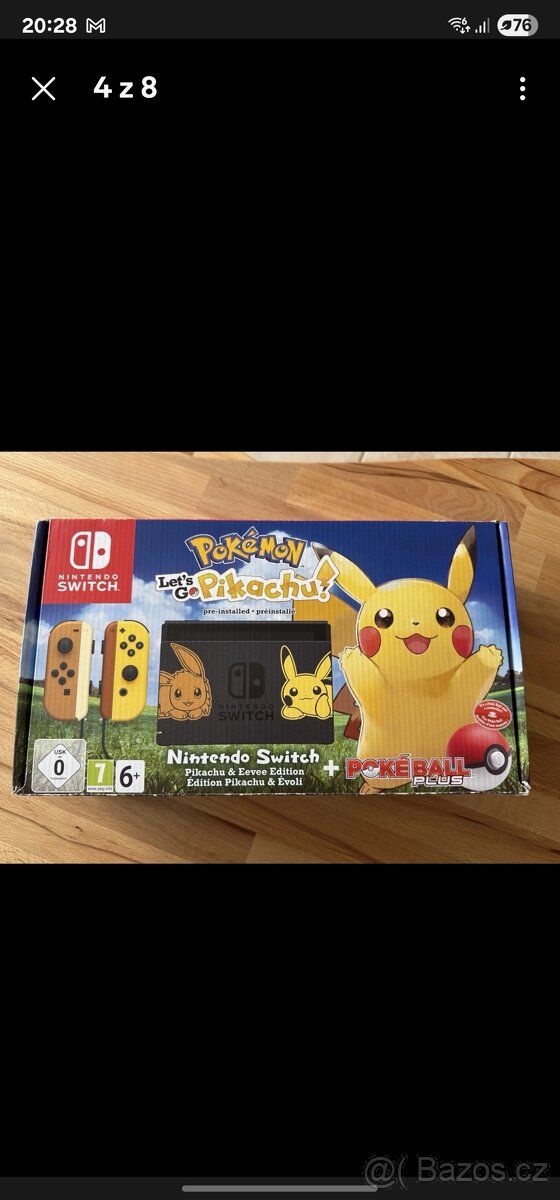 Nintendo OLED switch Platoon edice a pikachu dokovací stanic