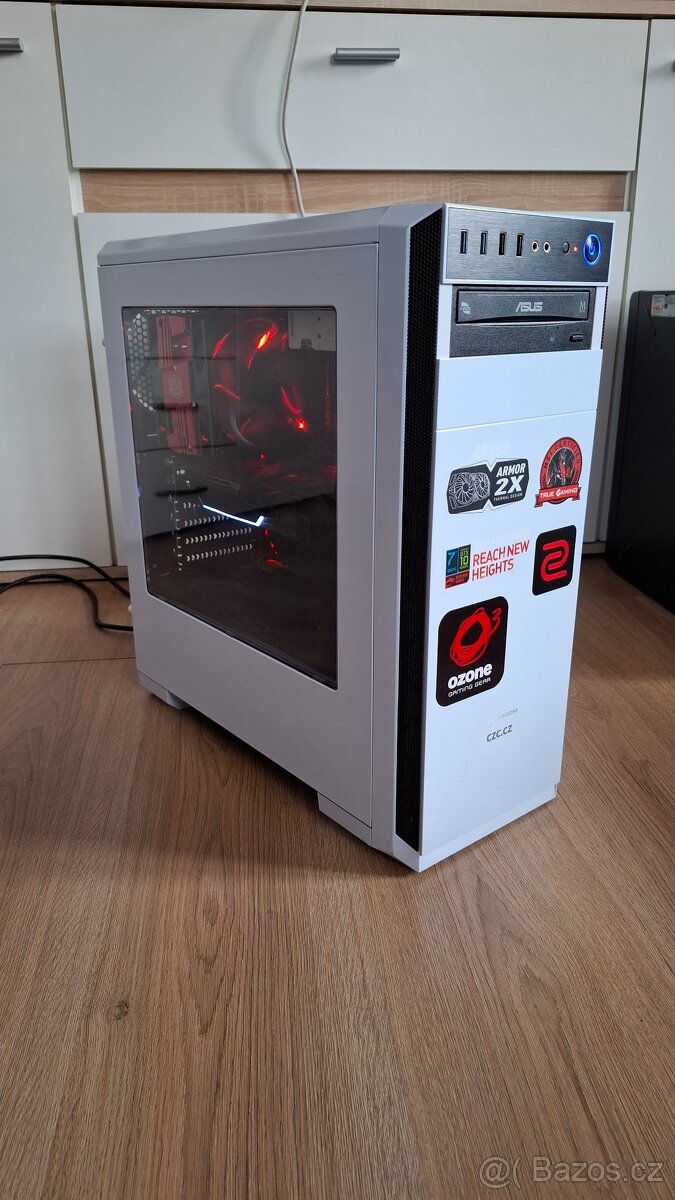 Herní PC Intel i7 8700K + RTX 2060, červené RGB podsvícení