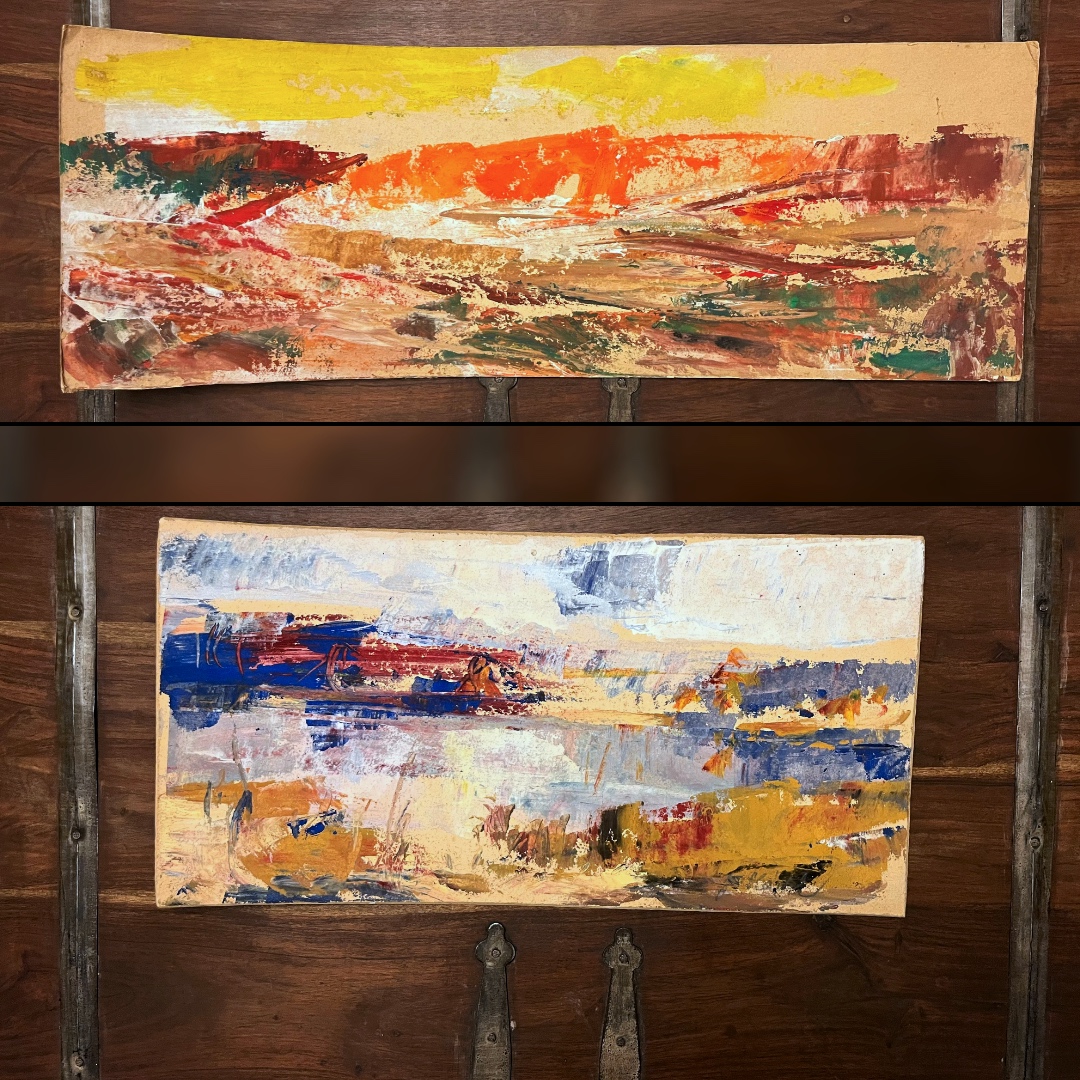 Dvě krajinomalby - J. Sládek, signováno, nerámováno