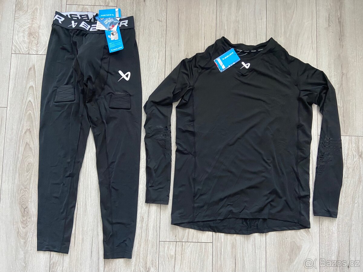 Hokejové triko a kalhoty se suspenzorem Bauer vel. L NOVÉ