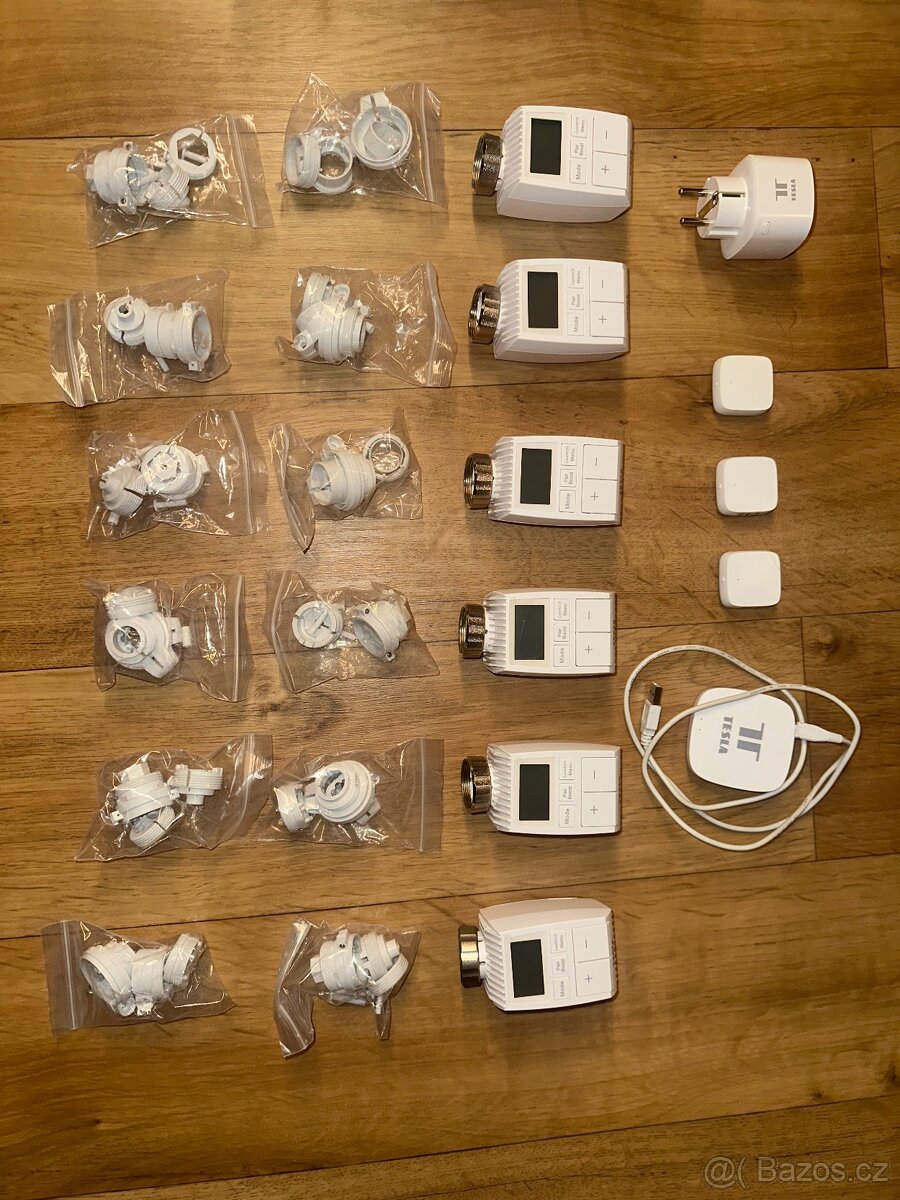 Termostatické hlavice Tesla Valve TV100 + 1x ZigBee Hub + 1x