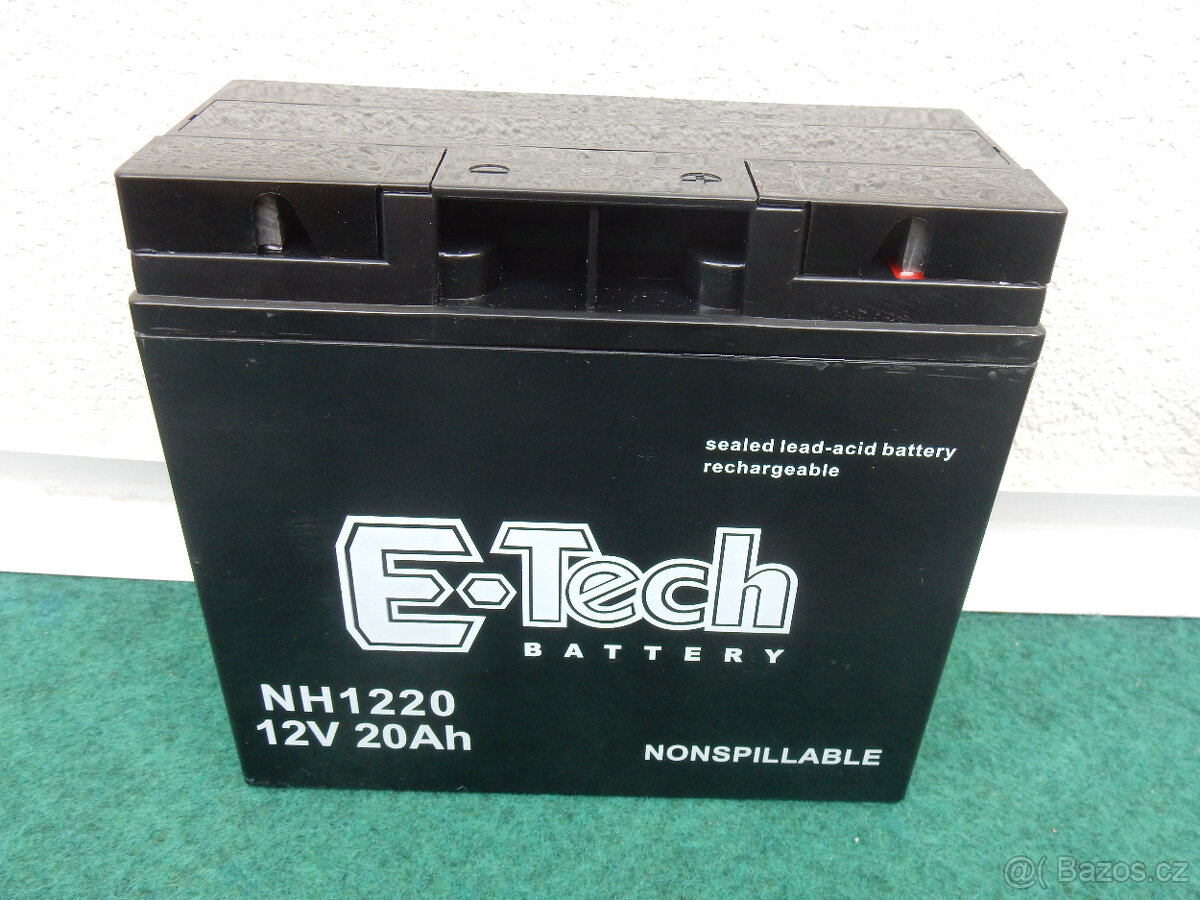 Baterie akumulátor do zahradního traktůrku E-tech 12V 20Ah