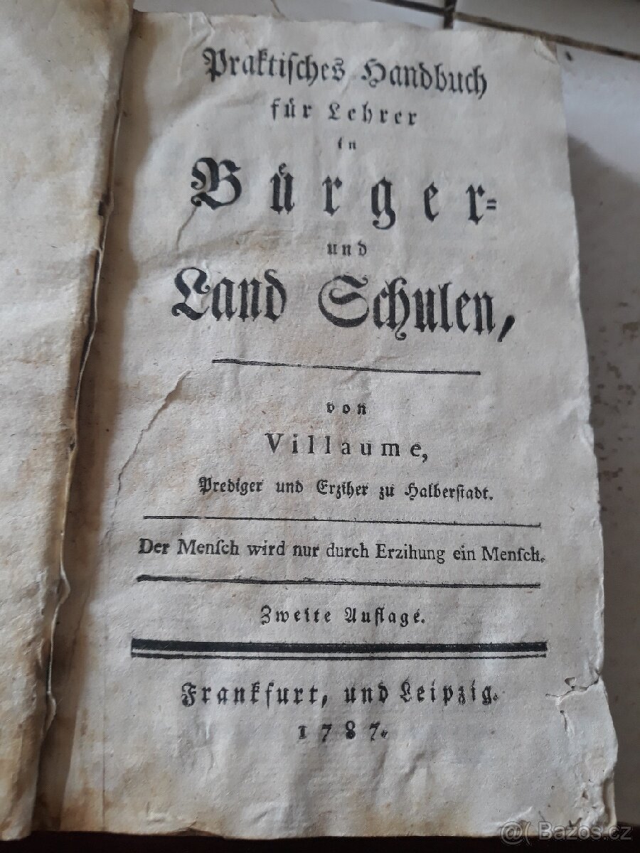 LEVNĚ příručka pro zemské školní ústavy z roku 1789