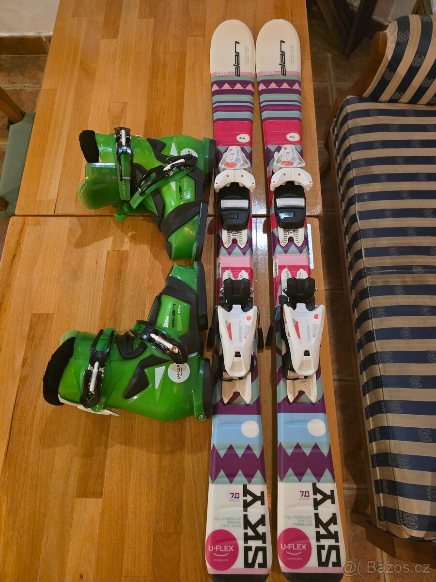 Dívčí lyžařský set ELAN SKY 110cm + boty EZYY 2 vel.215-225