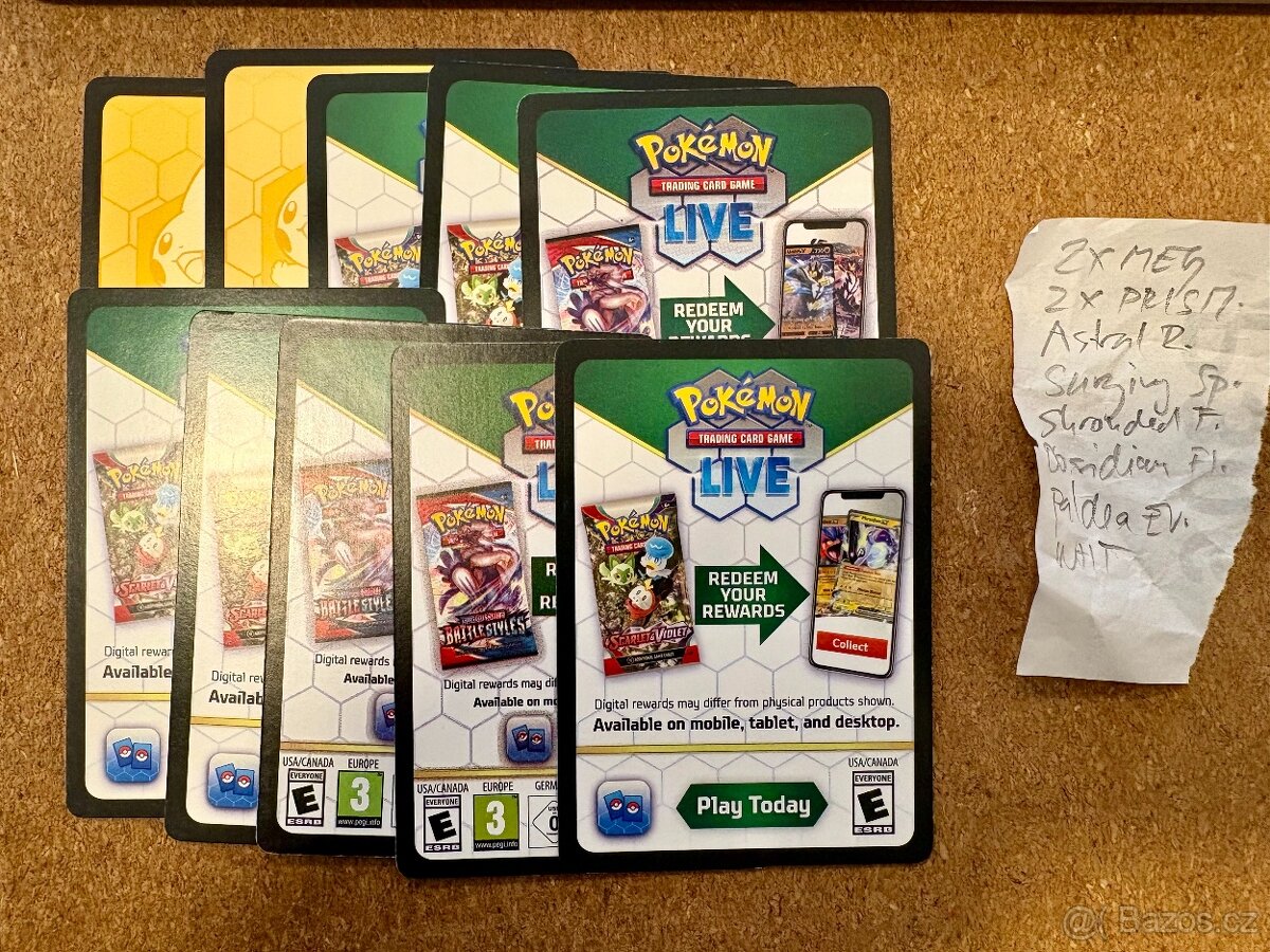 Pokémon TCG online LIVE code boosters MEG, PRE, WHT,...