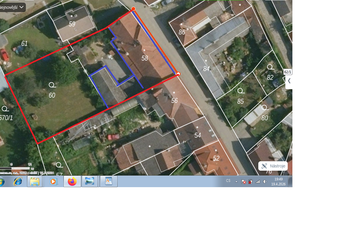 Stavební pozemek Modrá 1300m2