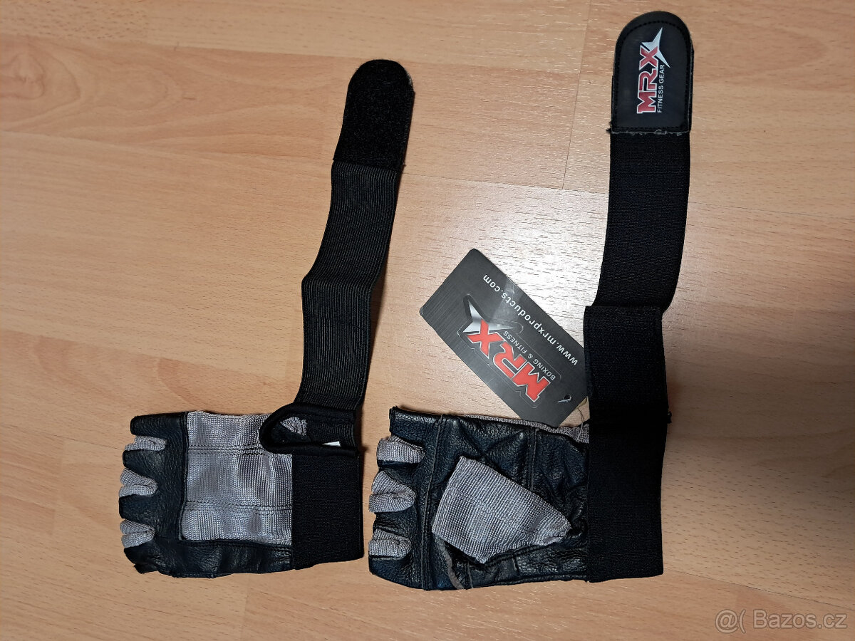 Fitness rukavice s elastickou omotávkou, nové, velikost S