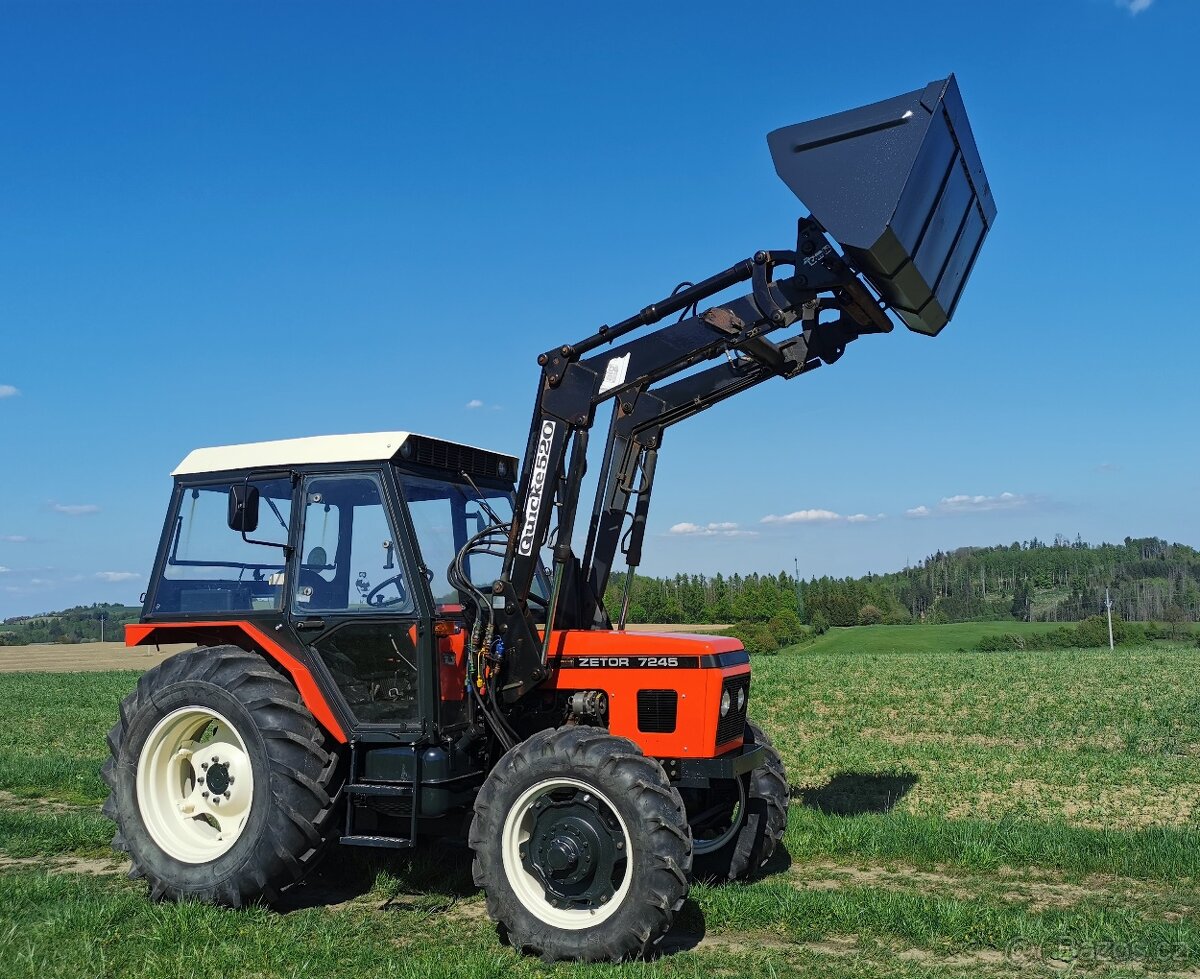 ZETOR 7245 S ČELNÍM NAKLADAČEM QUICKE 520