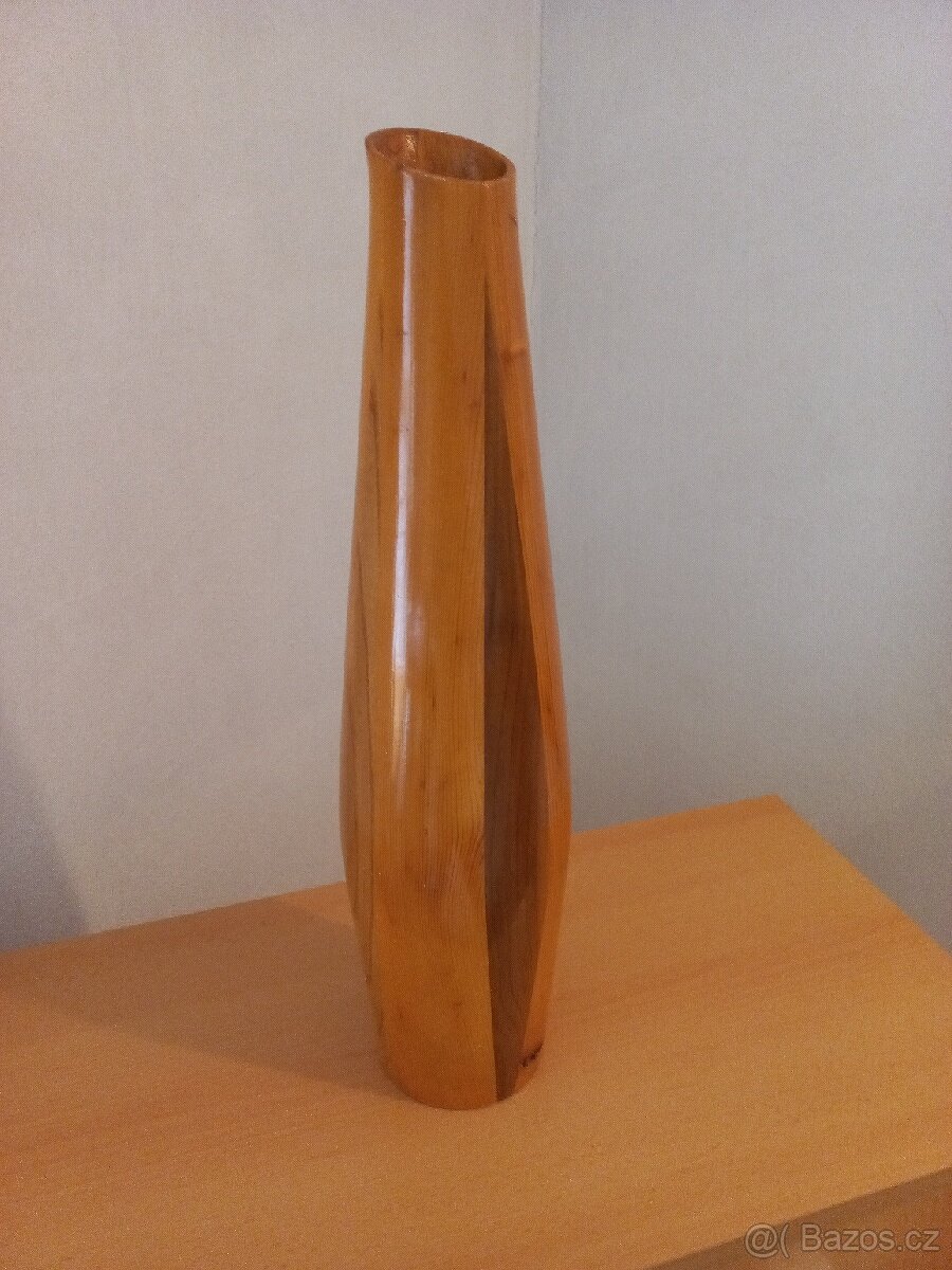 Soustružená váza 53 cm, retro, 60. léta
