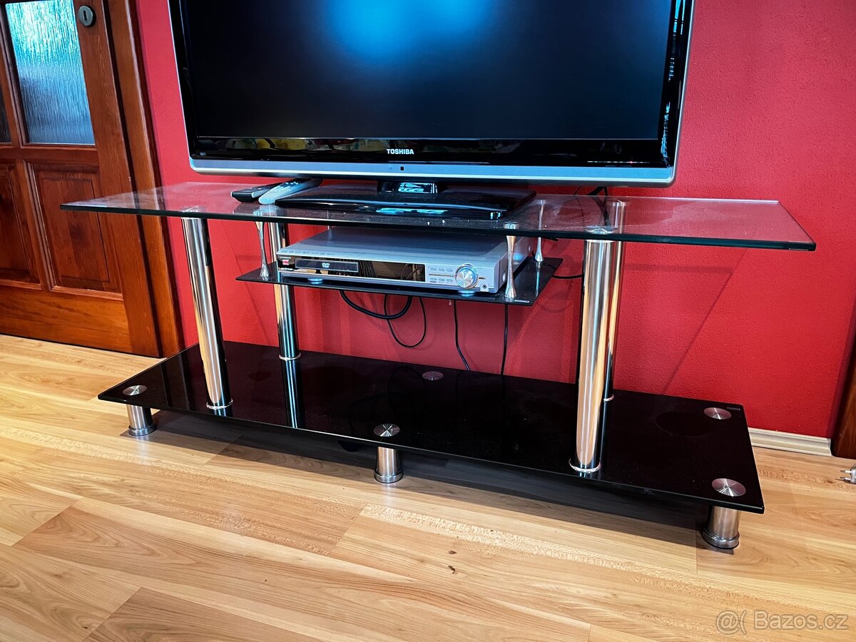 TV stolek skleněný + Tv zdarma