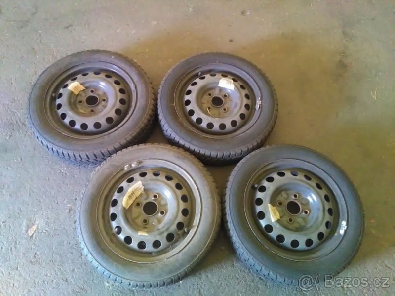 DISKY 4x98 + PNEU ZIMNÍ 155/65/14 VZOREK 7-8mm