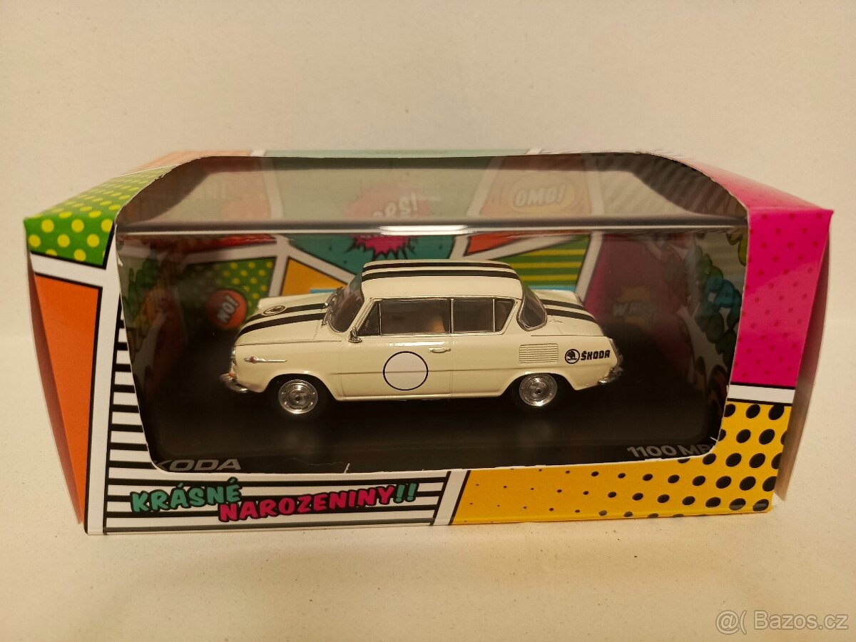 Model 1:43 Škoda 1100 MBX narozeninové Embéixo slonová kost