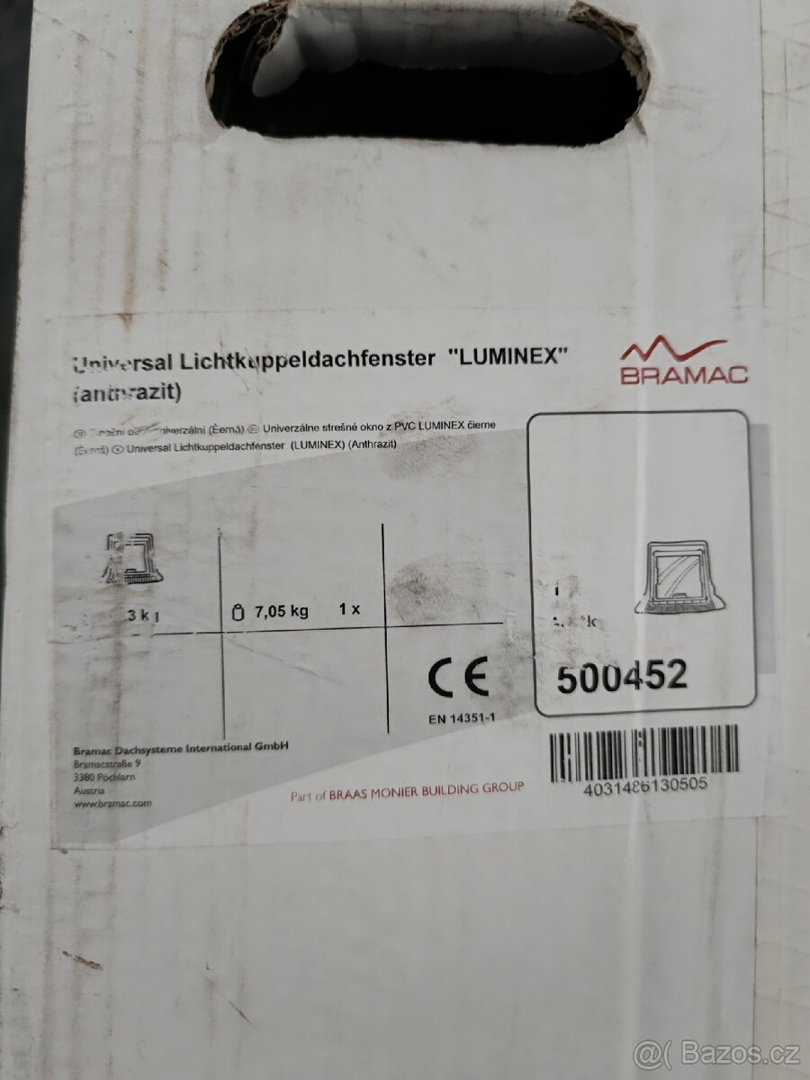 Prodám střešní výlez Bramac Luminex Uni- nové