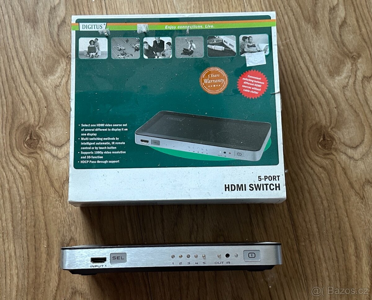 Digitus switch pro 5x HDMI monitory SLEVA 60%
