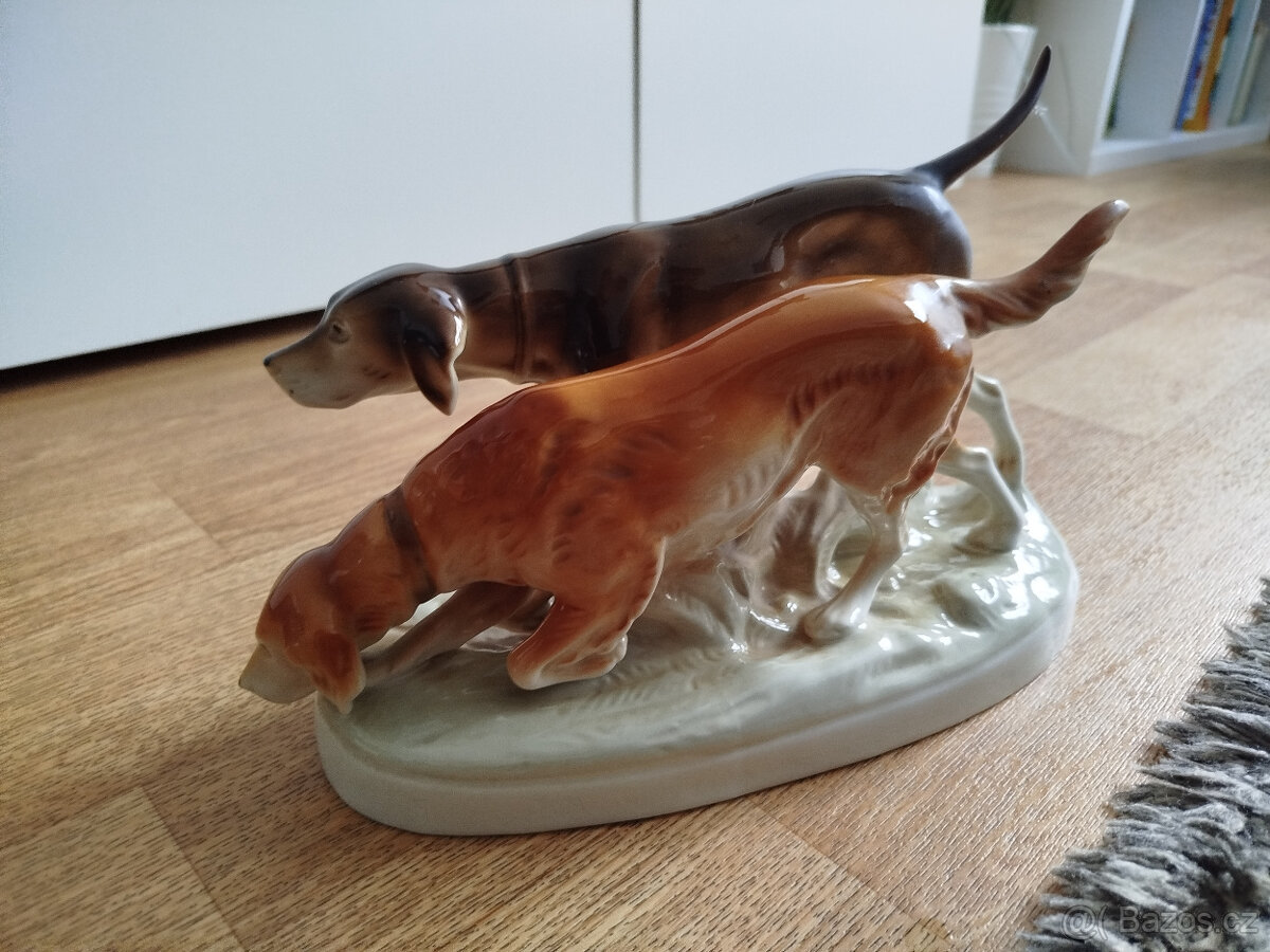 DUX - porcelánoví psi, retro soška