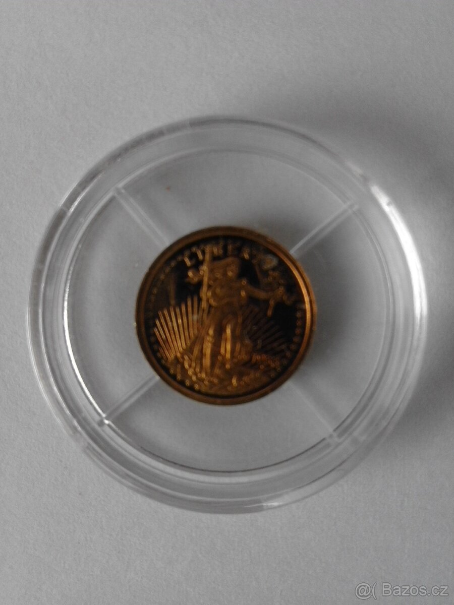 Zlatá mince Gold Eagle, 0,5 gr, 585Au s certifikátem
