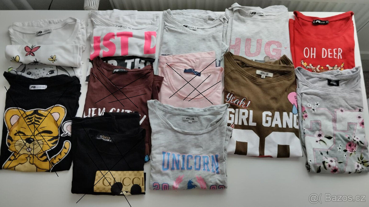 BALÍČEK-DÍVČÍ/DÁMSKÁ BAVLNĚNÁ TRIKA VEL. S-M-L-XL-XXL