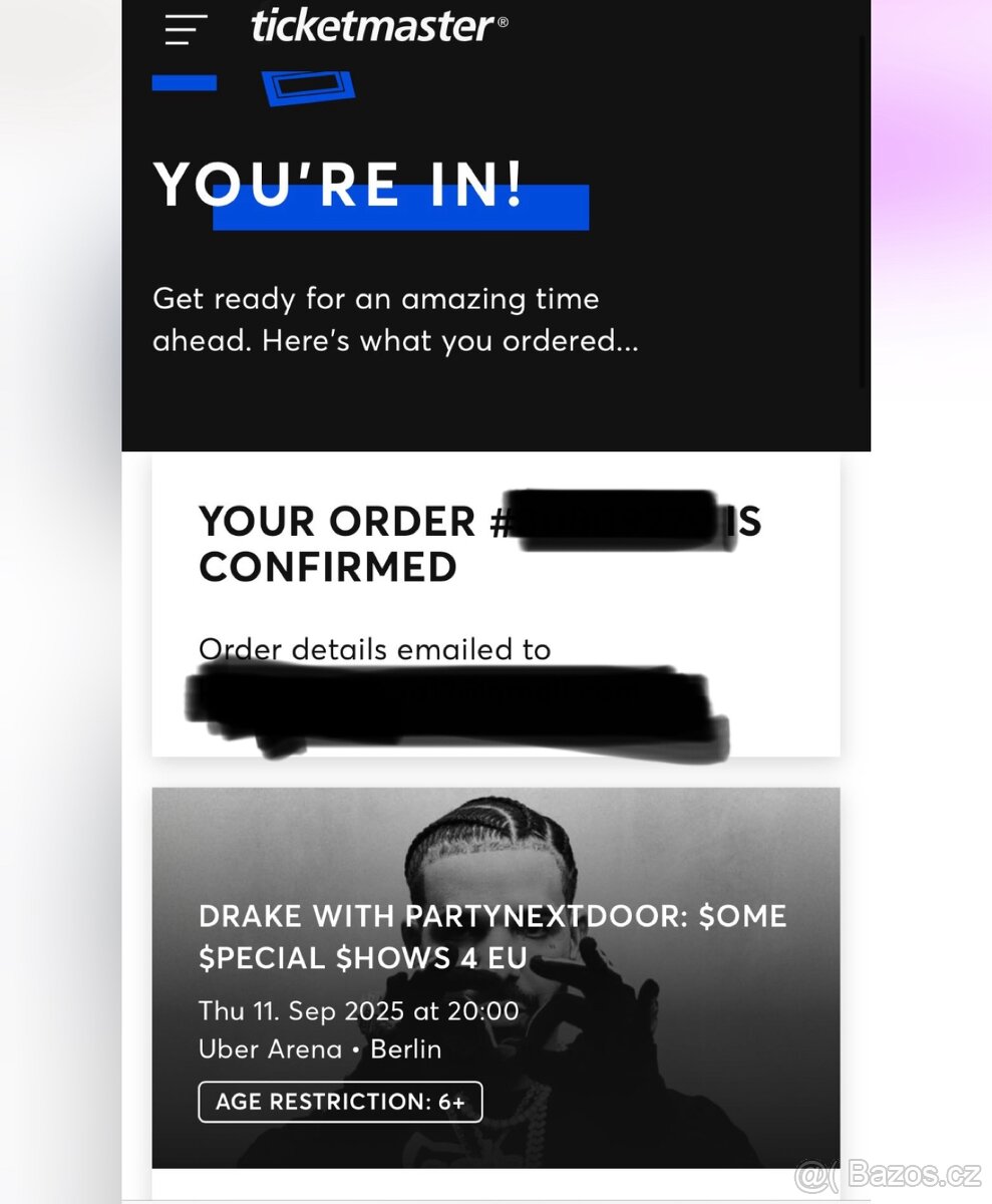 DRAKE lístek na koncert