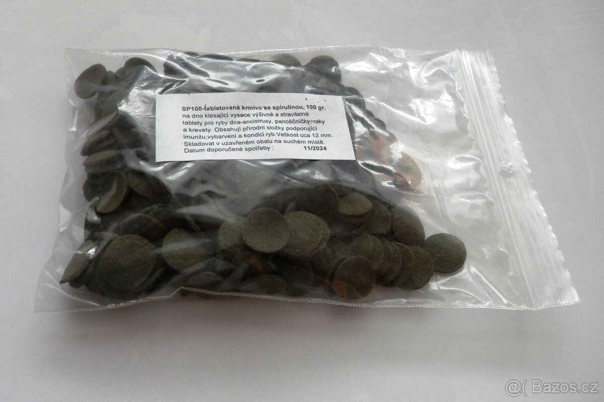 Tabletované krmivo se spirulinou-100 gr.