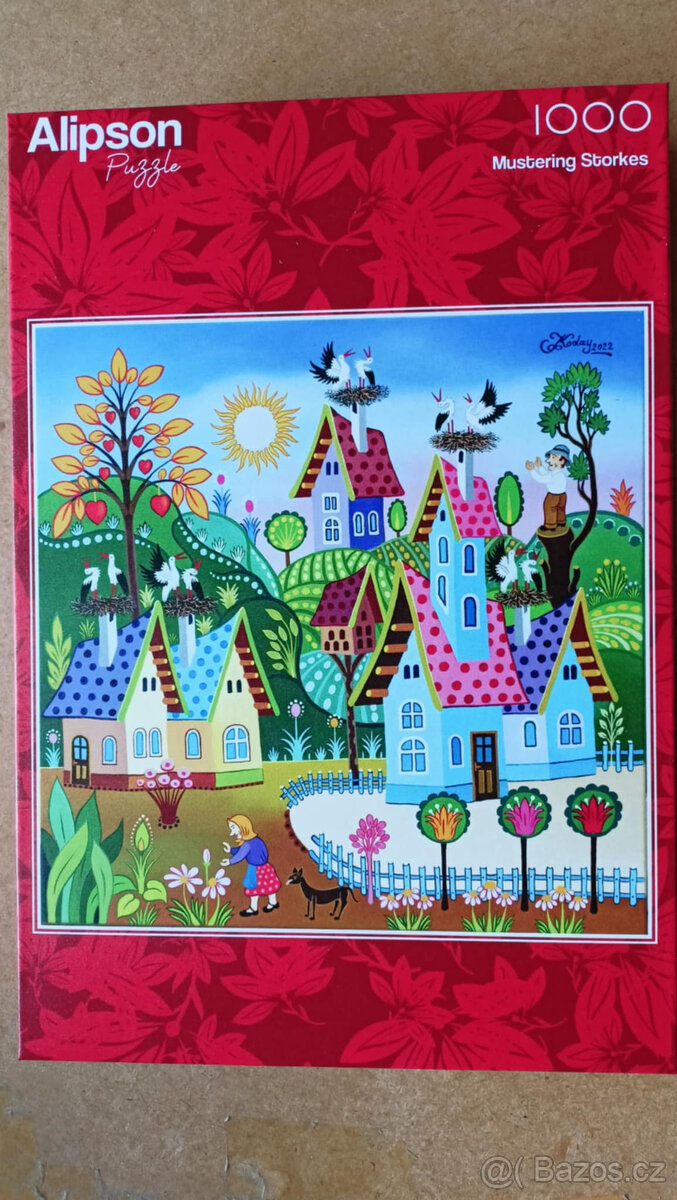 ALIPSON Čtvercové puzzle Slet čápů 1000 dílků