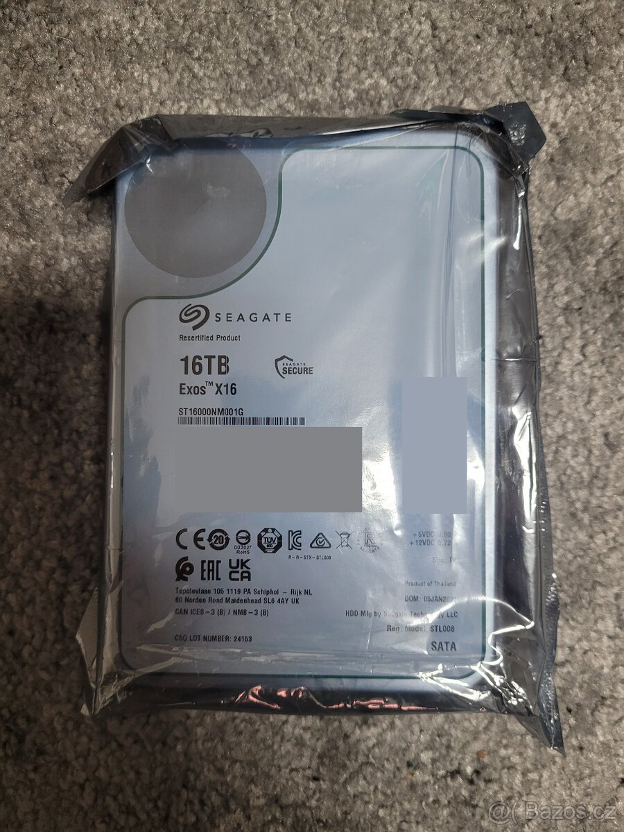3.5" Seagate 16TB Exos X16