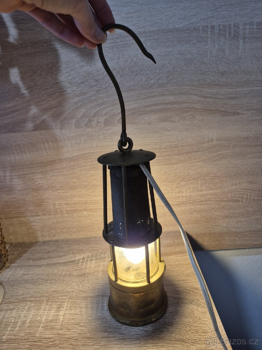 Mosazný hornický kahan/lampa