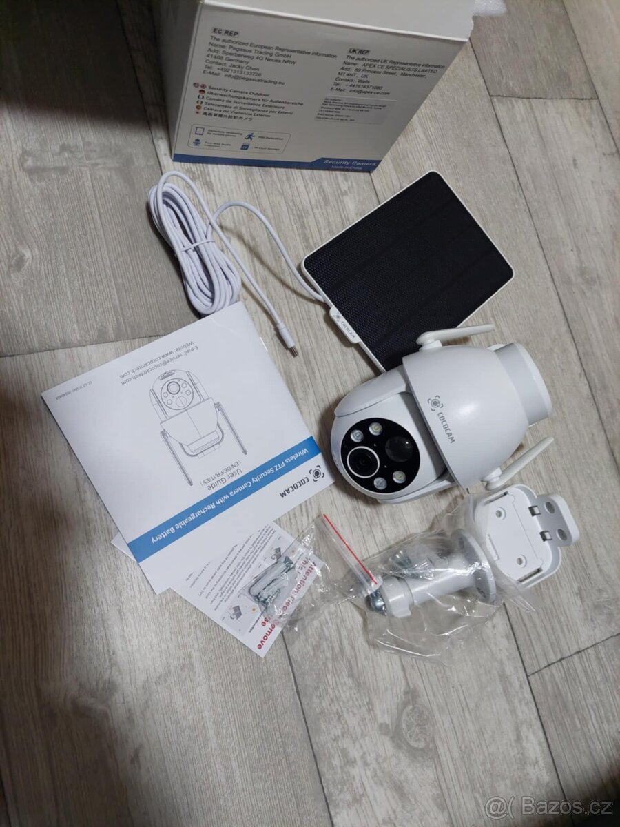 Venkovní bezdrátová solární kamera COCOCAM, 2K PTZ 2,4 GHz W