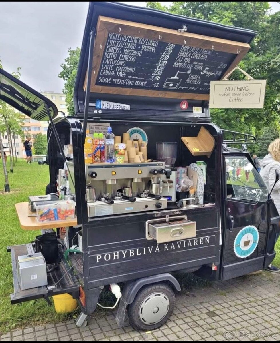 Pojízdná kavárna Coffee truck, Foodtruck Piaggio APE 50 VAN