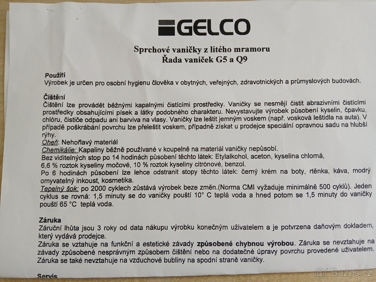 Sprchová vanička GELCO 800x1000 mm