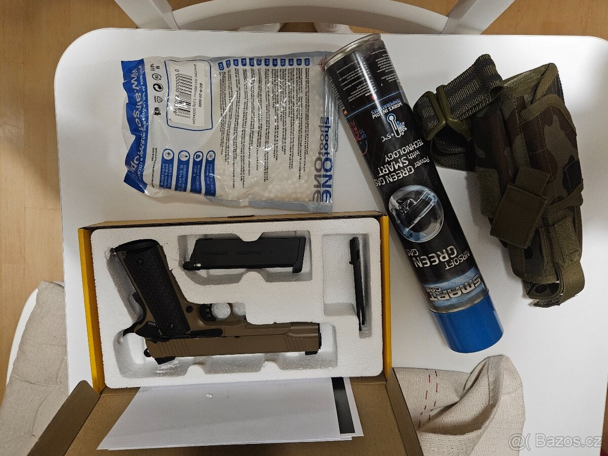 Airsoft R28-B Tan Colt 1911 celokov plyn