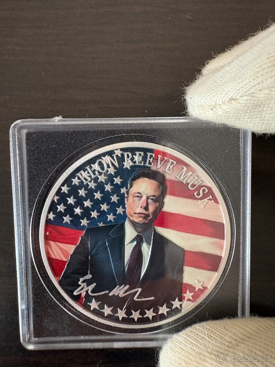 Prodám kovovou minci (suvenýr) s motivem Elon Musk