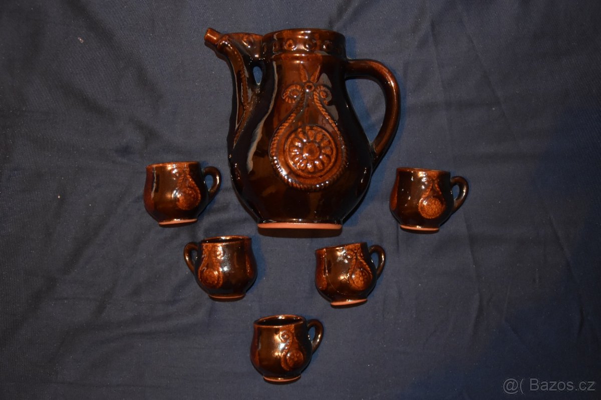 Keramický set džbán s hrníčky