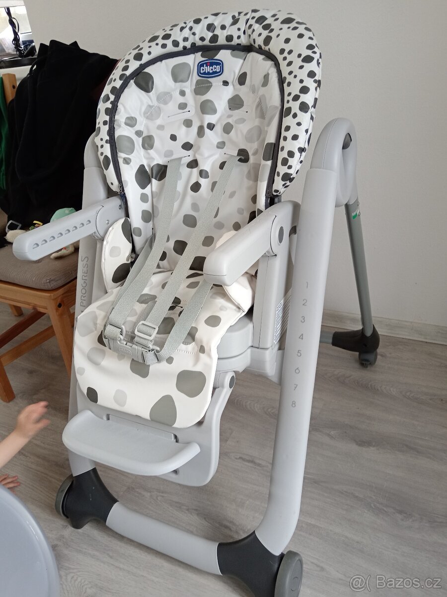 Jídelní židlička Polly Progres5 4 kola - Anthracit