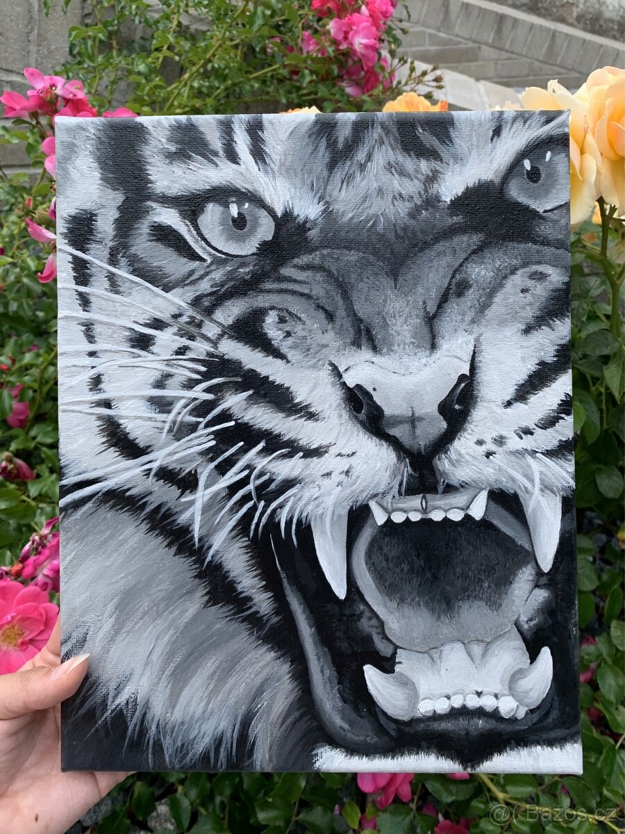Realistická malba tygra