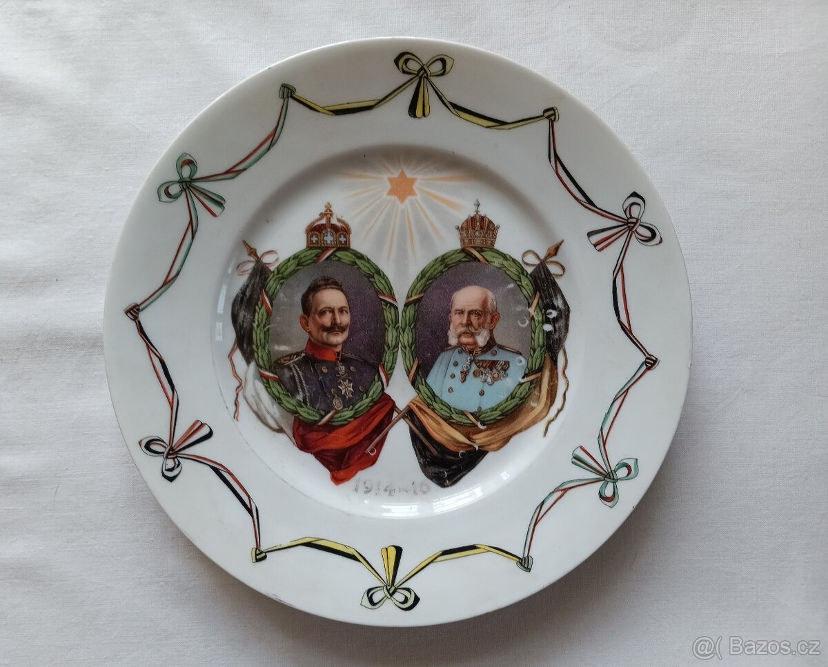 Porcelánový talíř - Franc Josef, Rakousko Uhersko, 1914 - 6