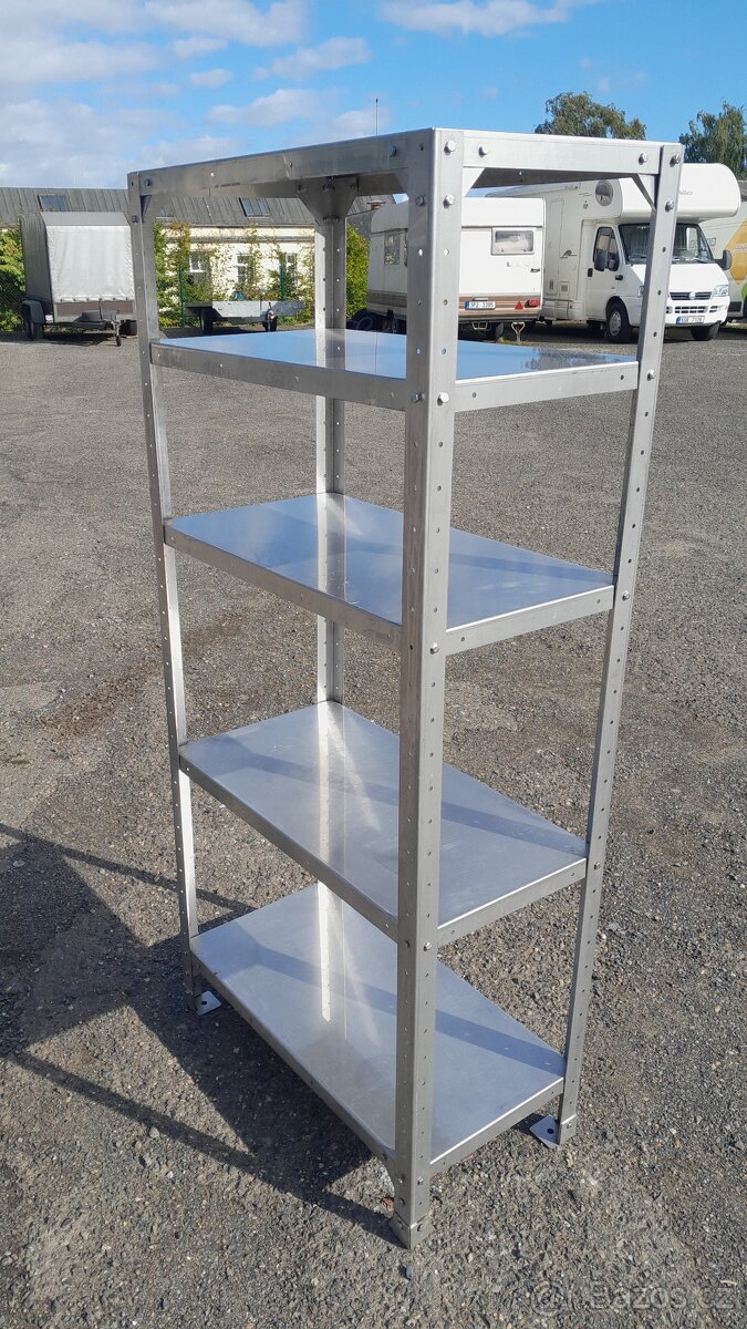 Nerezový montovaný regál 75x39x160 cm s 5x polici