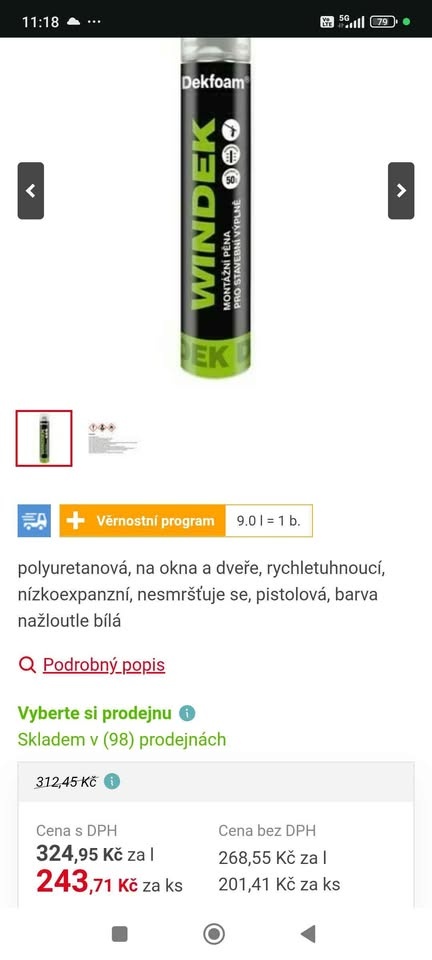 Montážní a lepící pěna cca 40 ks