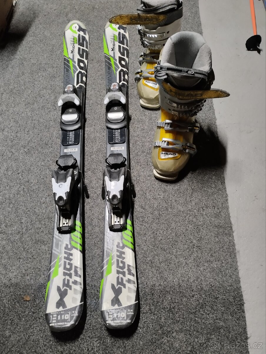 Dětské lyže 110 cm + lyžáky