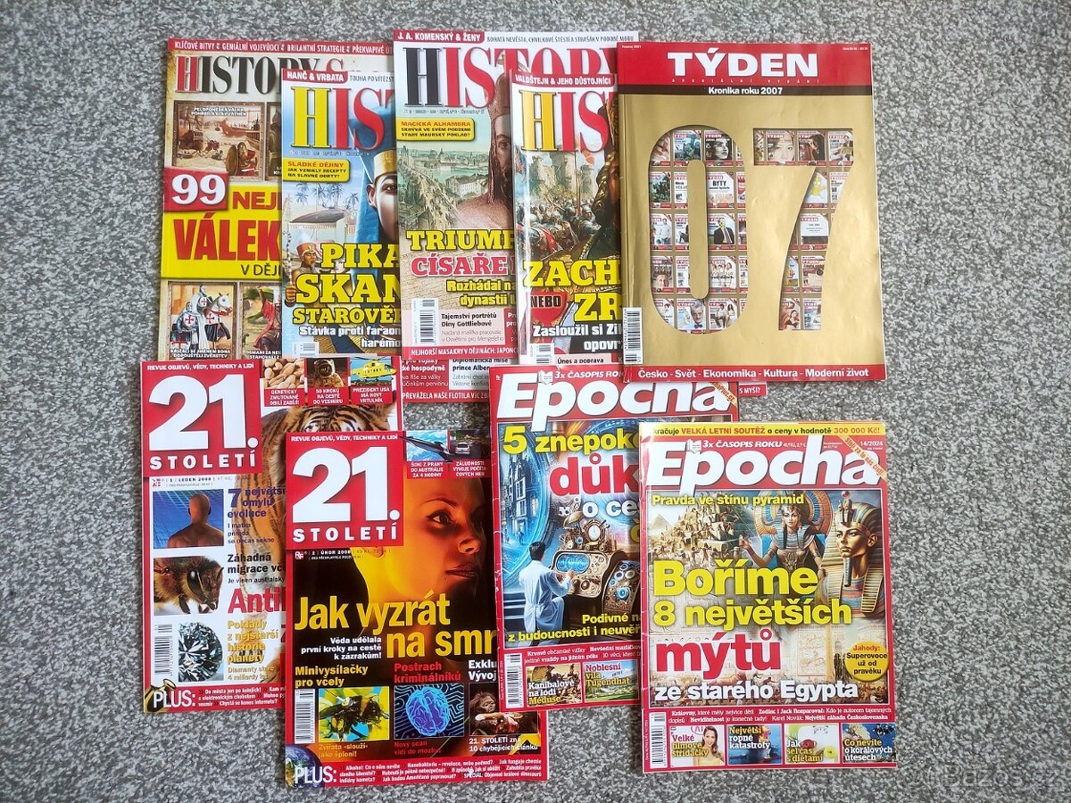 Prodám časopisy History, 21. století, Týden