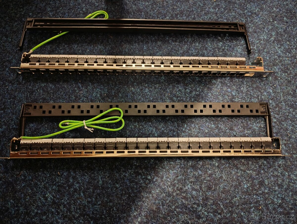 2x SOLARIX 19" Patch panel 24 port, modulární osazený, CAT6