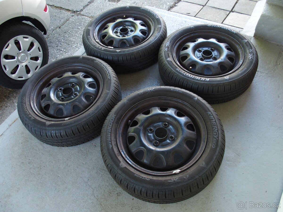 4x100,ET 45,HANKOOK 165/60/14 kompletní letní kola