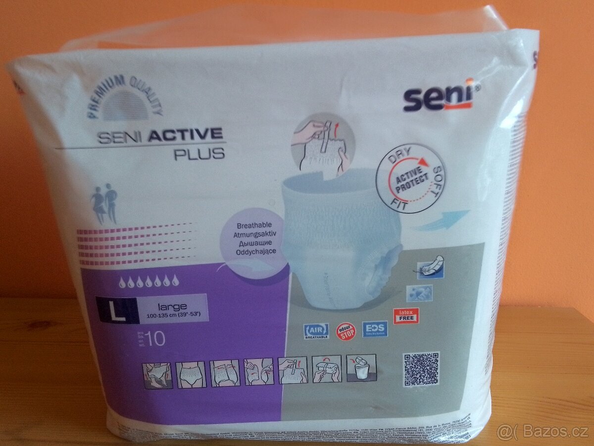 SENI Active Plus inkontinenční natahovací kalhotky 7 kapek L