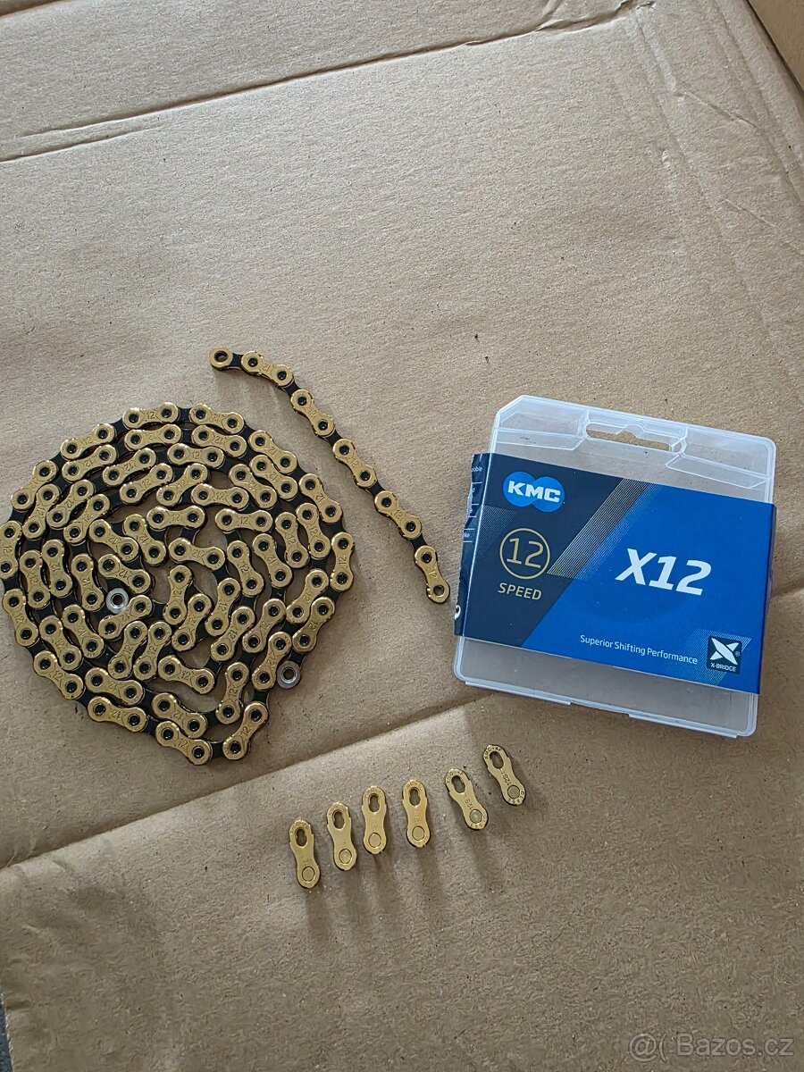 Řetěz KMC X-12 Ti-N černo/zlatý 124 článků + 6x rychlospojka