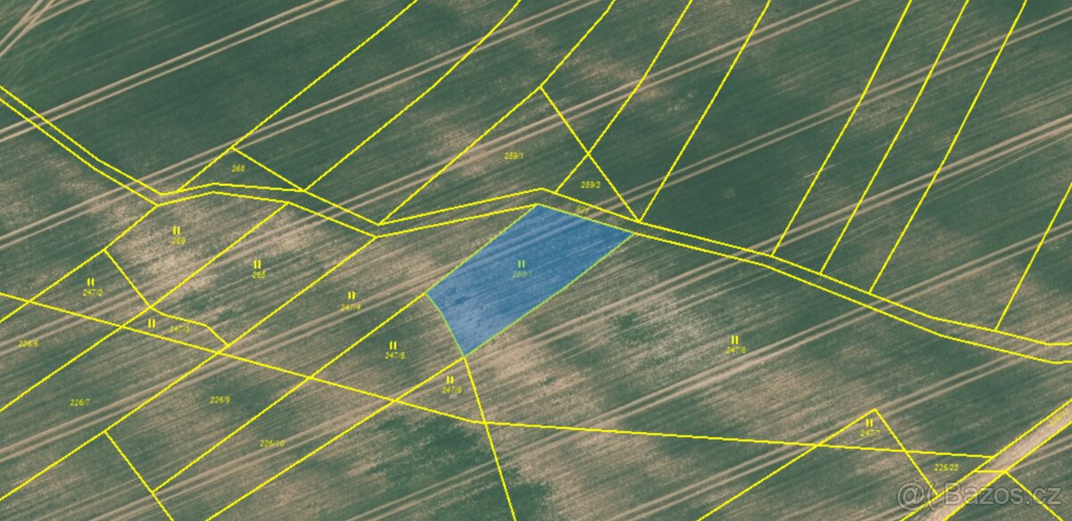 Prodej pole 809m² ( 88 Kč/m² )