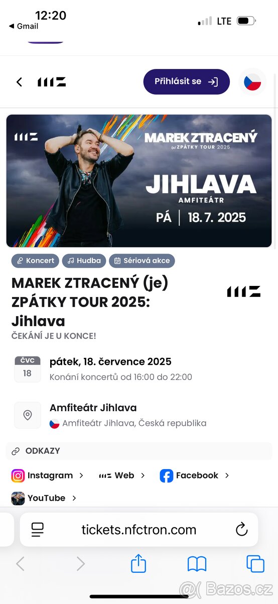 Koncert Jihlava Marek Ztracený VIP