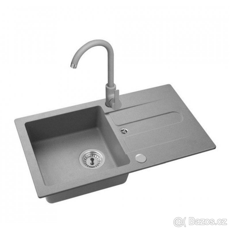 KUCHYŇSKÝ GRANITOVÝ DŘEZ ALVEUS CORTINA 110 + BATERIE/ŠEDÁ